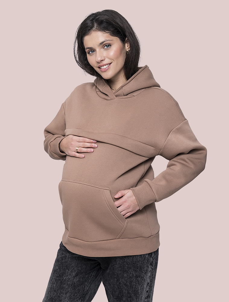 Warm maternity & nursing oversize hoodie