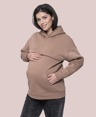 Warm maternity & nursing oversize hoodie