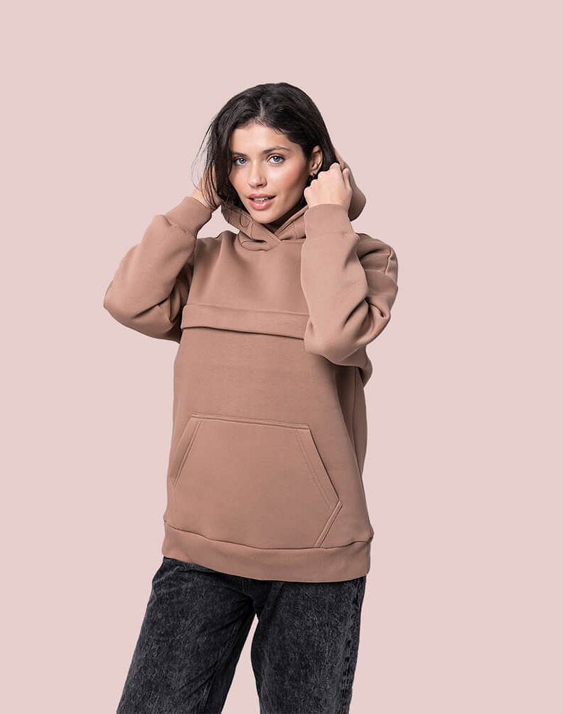 Warm maternity & nursing oversize hoodie