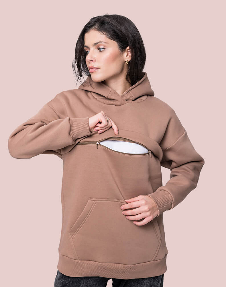 Warm maternity & nursing oversize hoodie