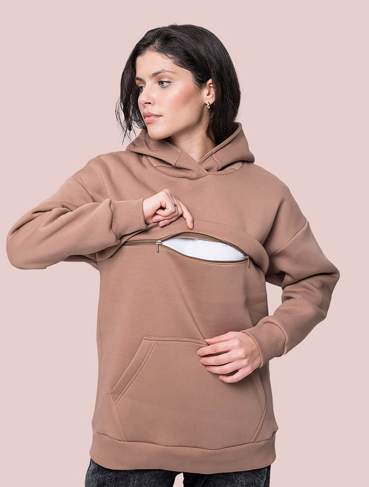 Warm maternity & nursing oversize hoodie