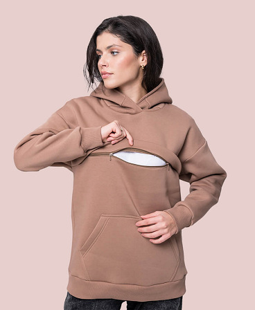 Warm maternity & nursing oversize hoodie