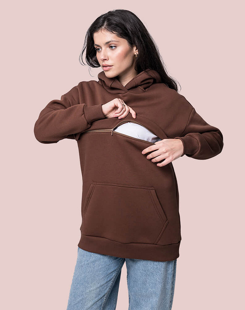 Warm maternity & nursing oversize hoodie