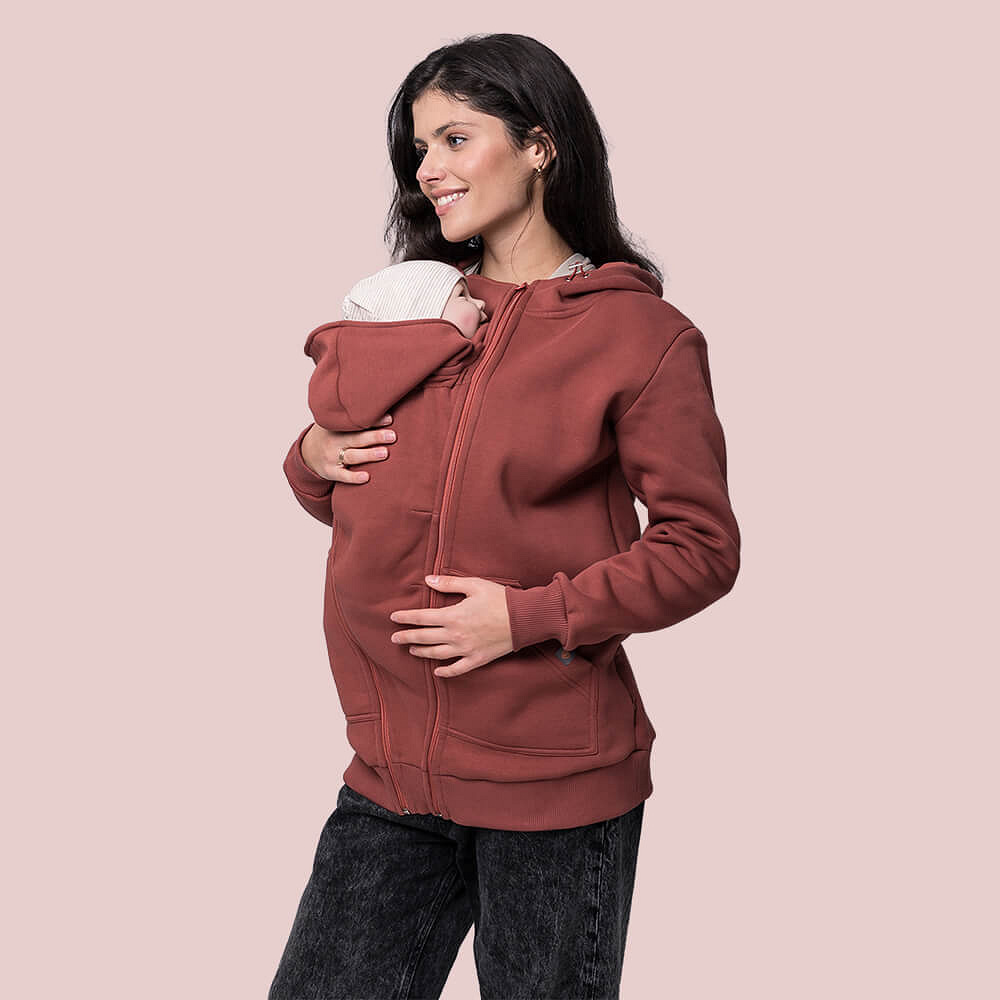 Warm maternity and babywearing hoodie