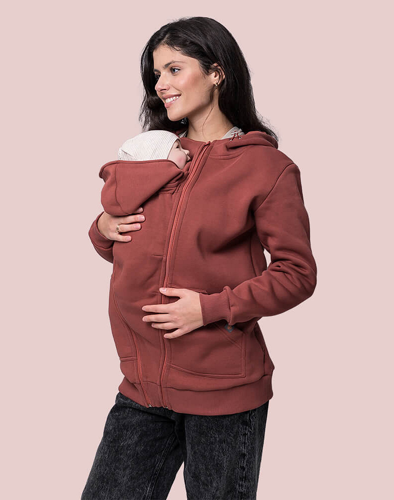 Warm maternity and babywearing hoodie