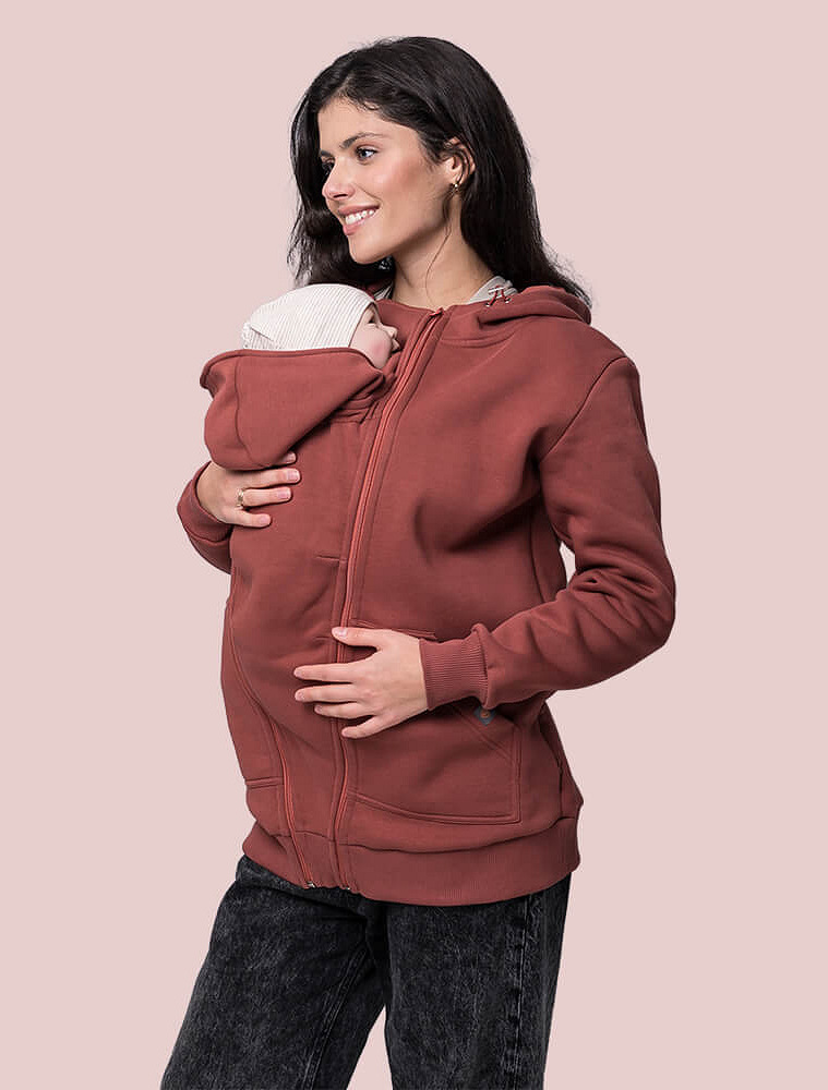 Warm maternity and babywearing hoodie