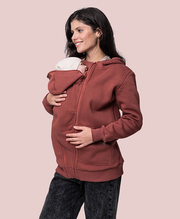 Warm maternity and babywearing hoodie