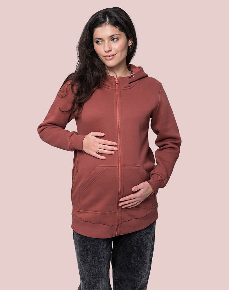 Warm maternity and babywearing hoodie
