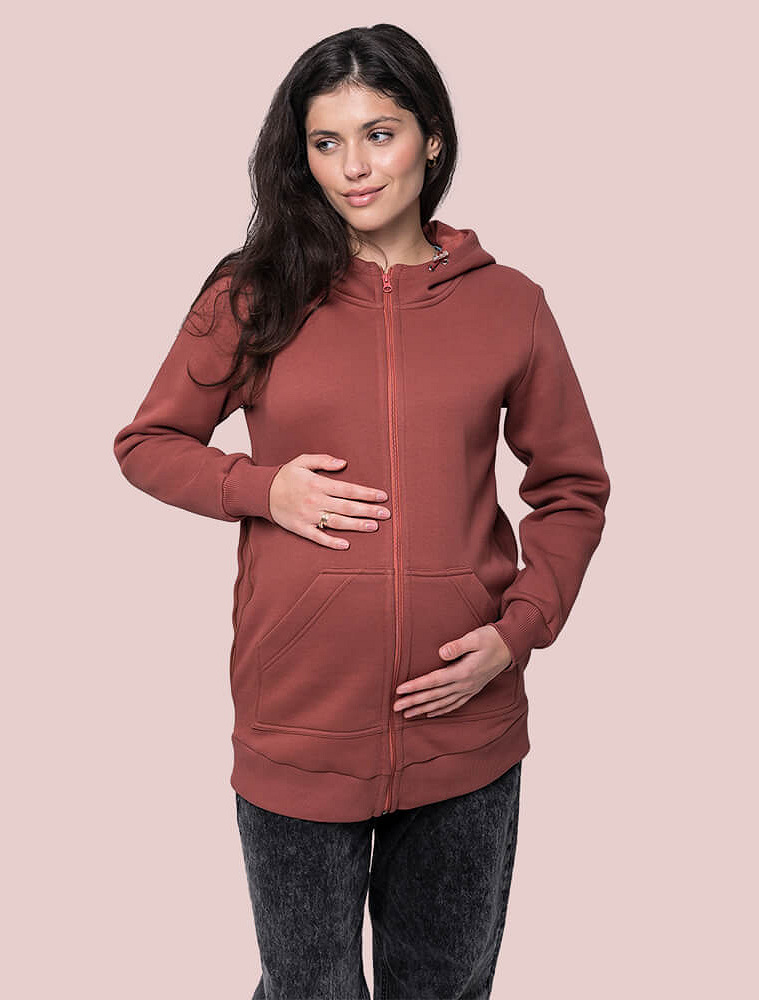 Warm maternity and babywearing hoodie