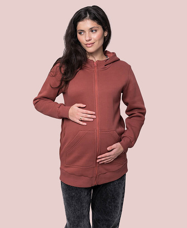 Warm maternity and babywearing hoodie