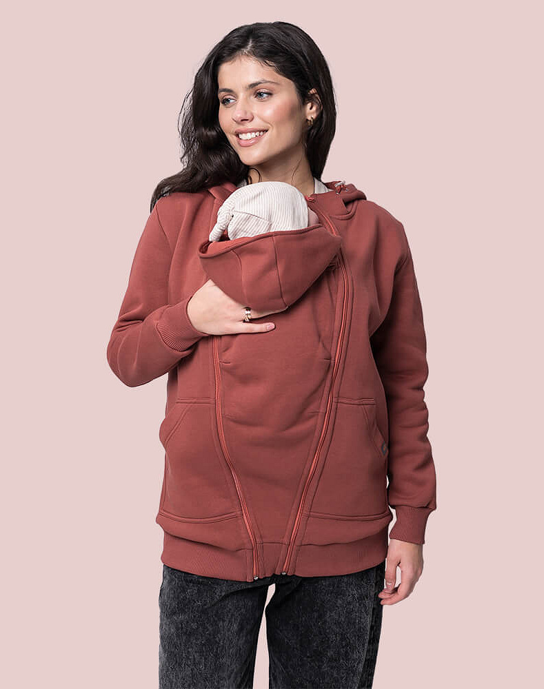 Warm maternity and babywearing hoodie