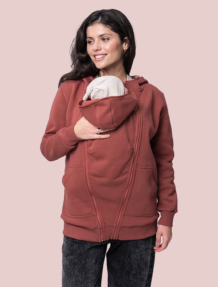 Warm maternity and babywearing hoodie