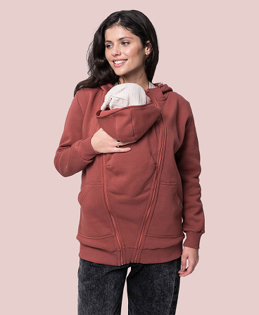 Warm maternity and babywearing hoodie