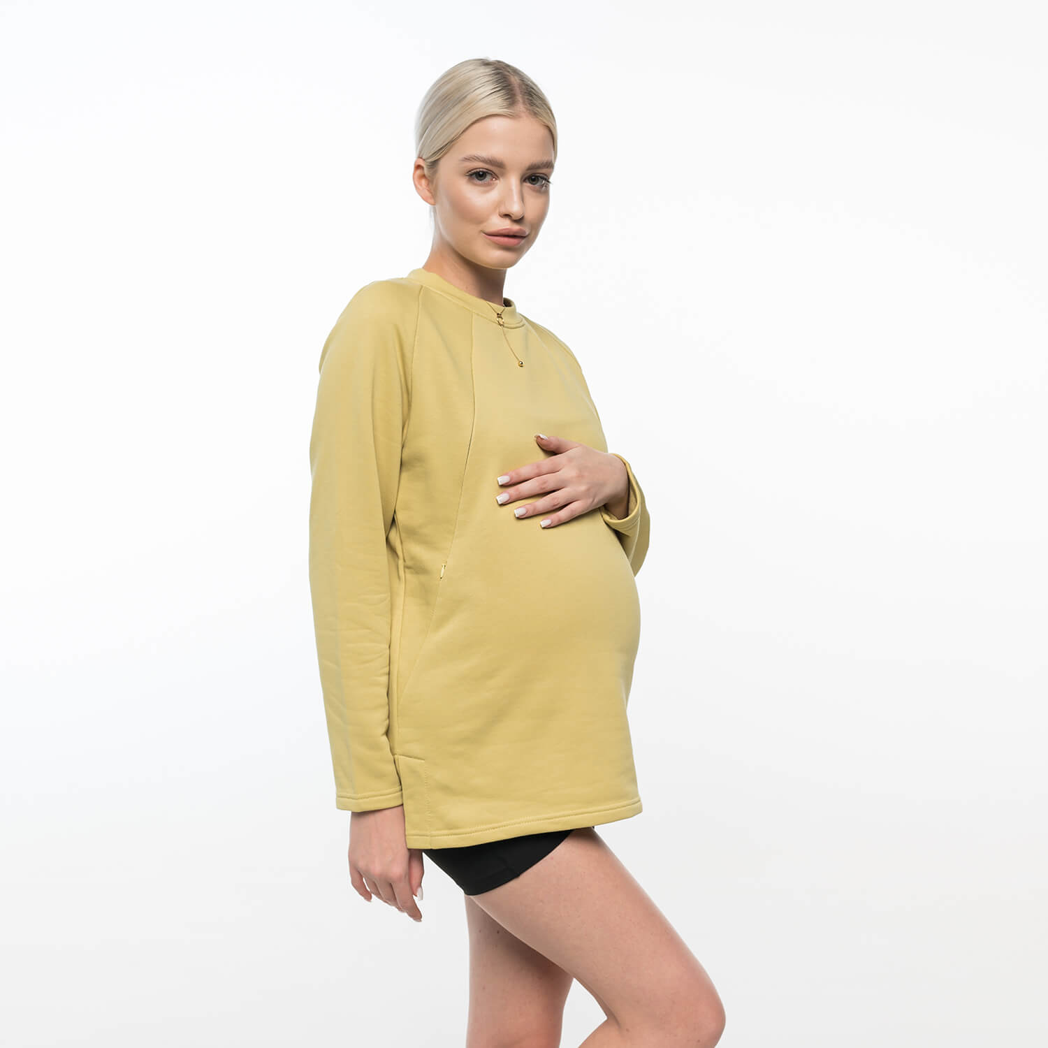 Maternity & nursing sweatshirt Pistachio