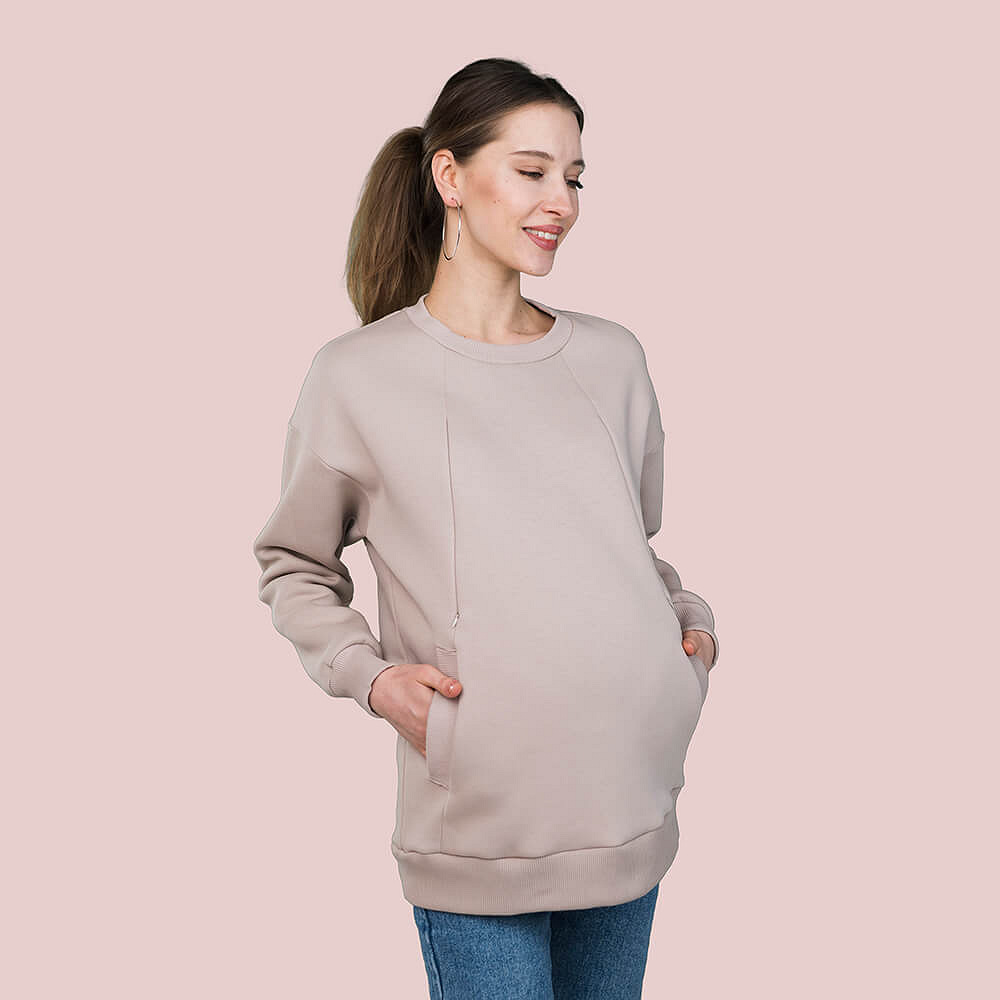 Warm maternity & nursing oversize sweatshirt