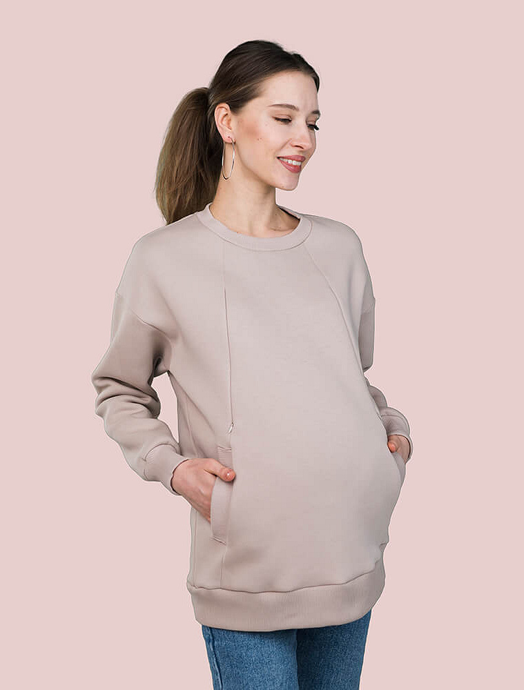 Warm maternity & nursing oversize sweatshirt