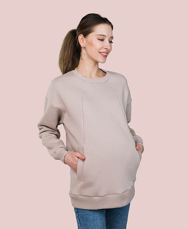 Warm maternity & nursing oversize sweatshirt