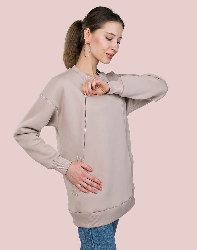 Warm maternity & nursing oversize sweatshirt