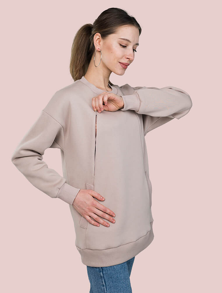Warm maternity & nursing oversize sweatshirt