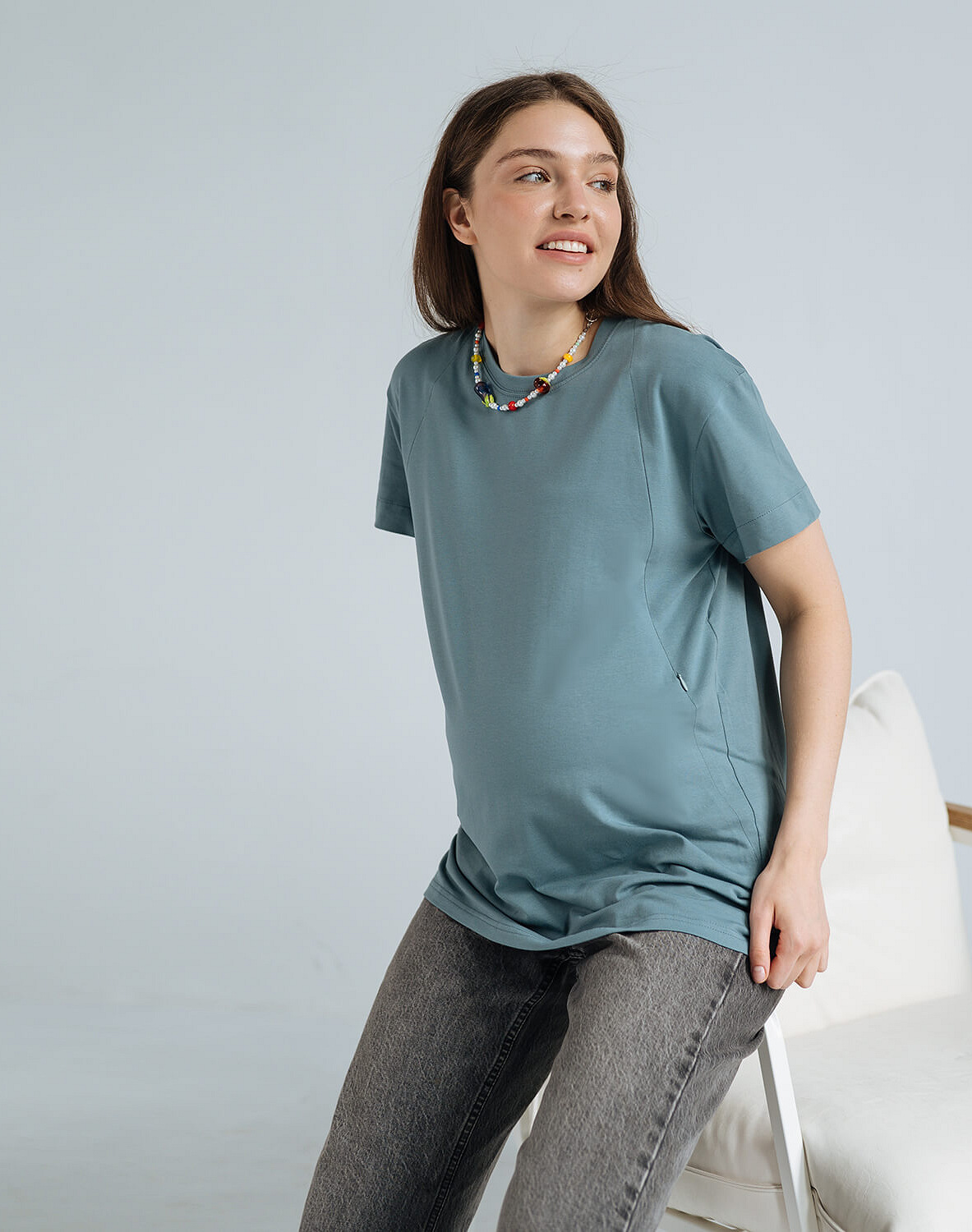 Oversized maternity and nursing t-shirt