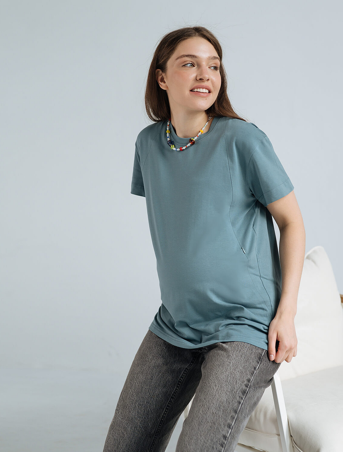 Oversized maternity and nursing t-shirt