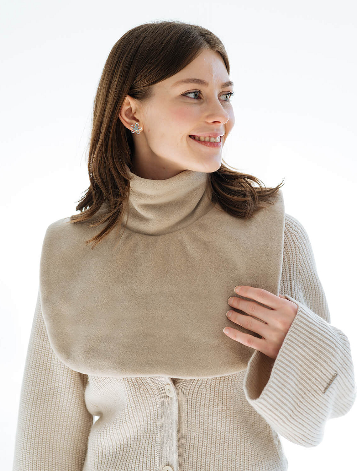 Fleece neck warmer - Beige Love & Carry®