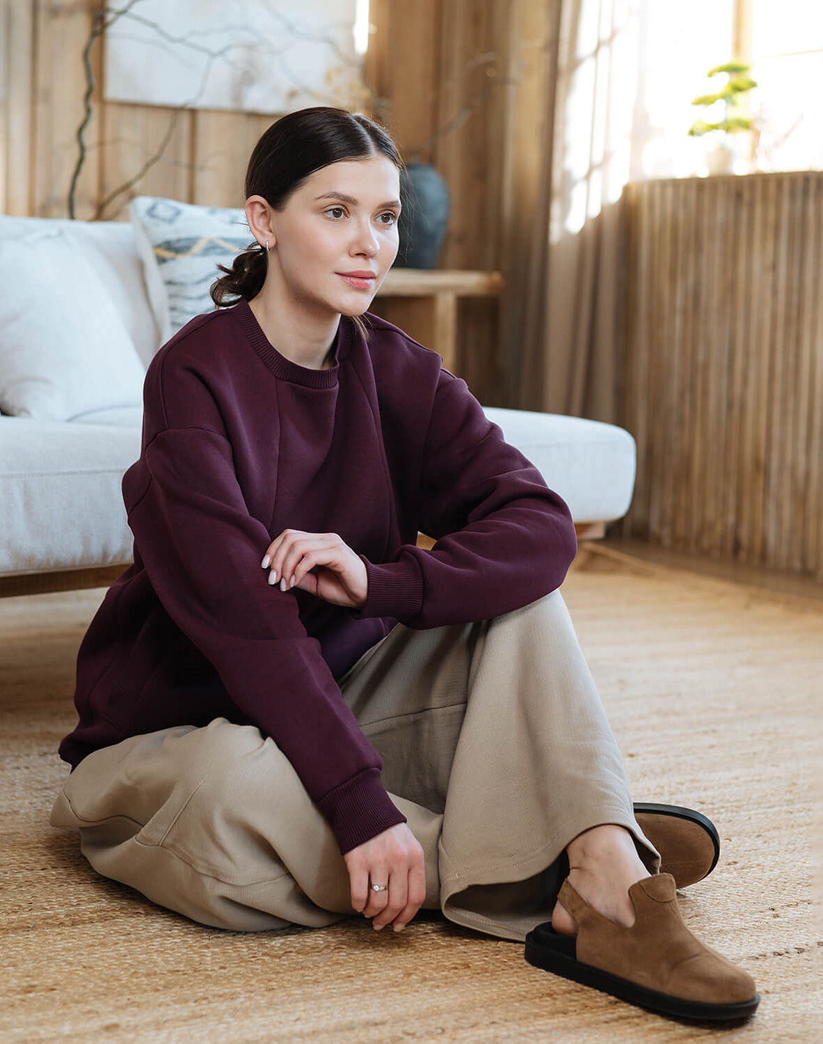 Warm maternity & nursing oversize sweatshirt