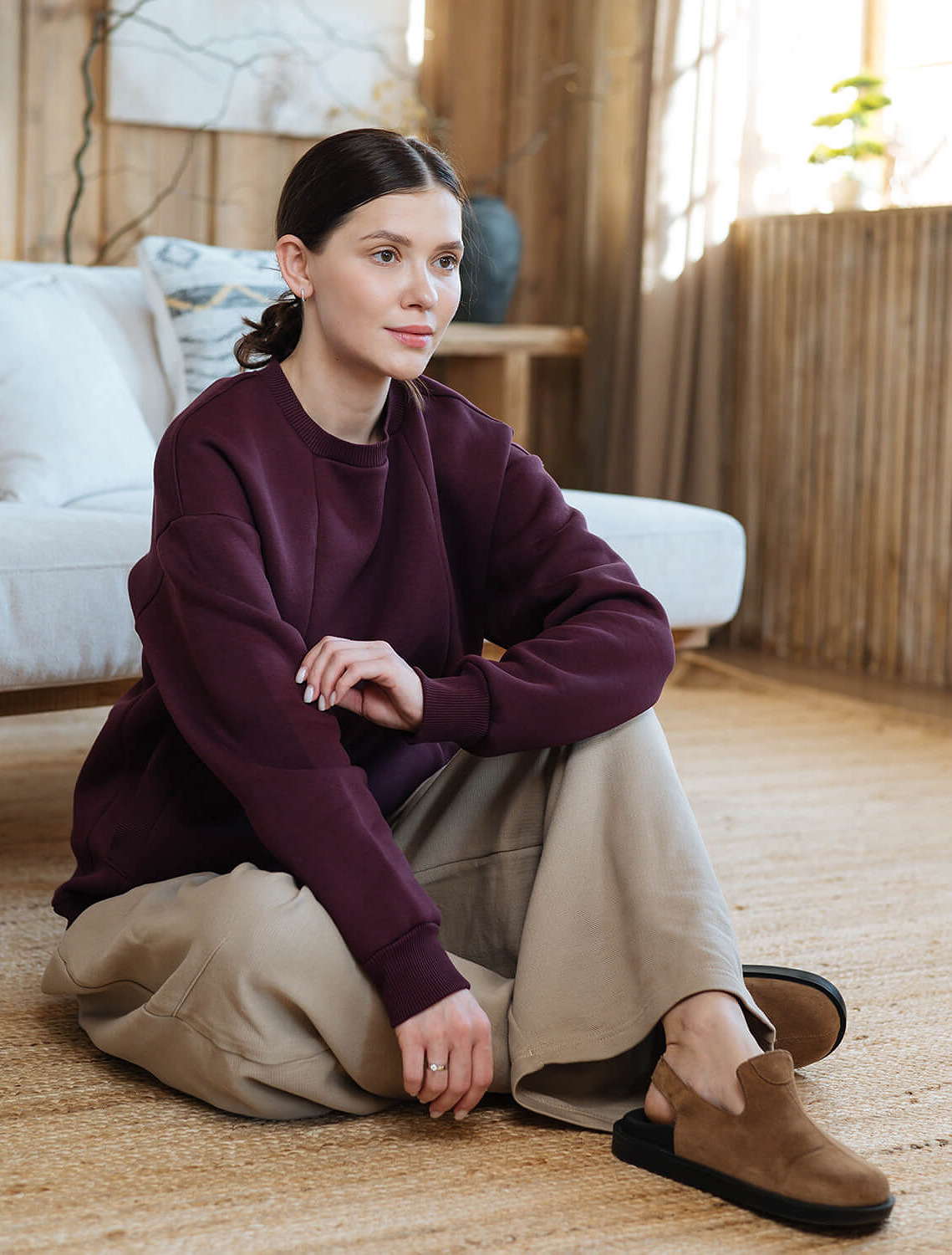 Warm maternity & nursing oversize sweatshirt