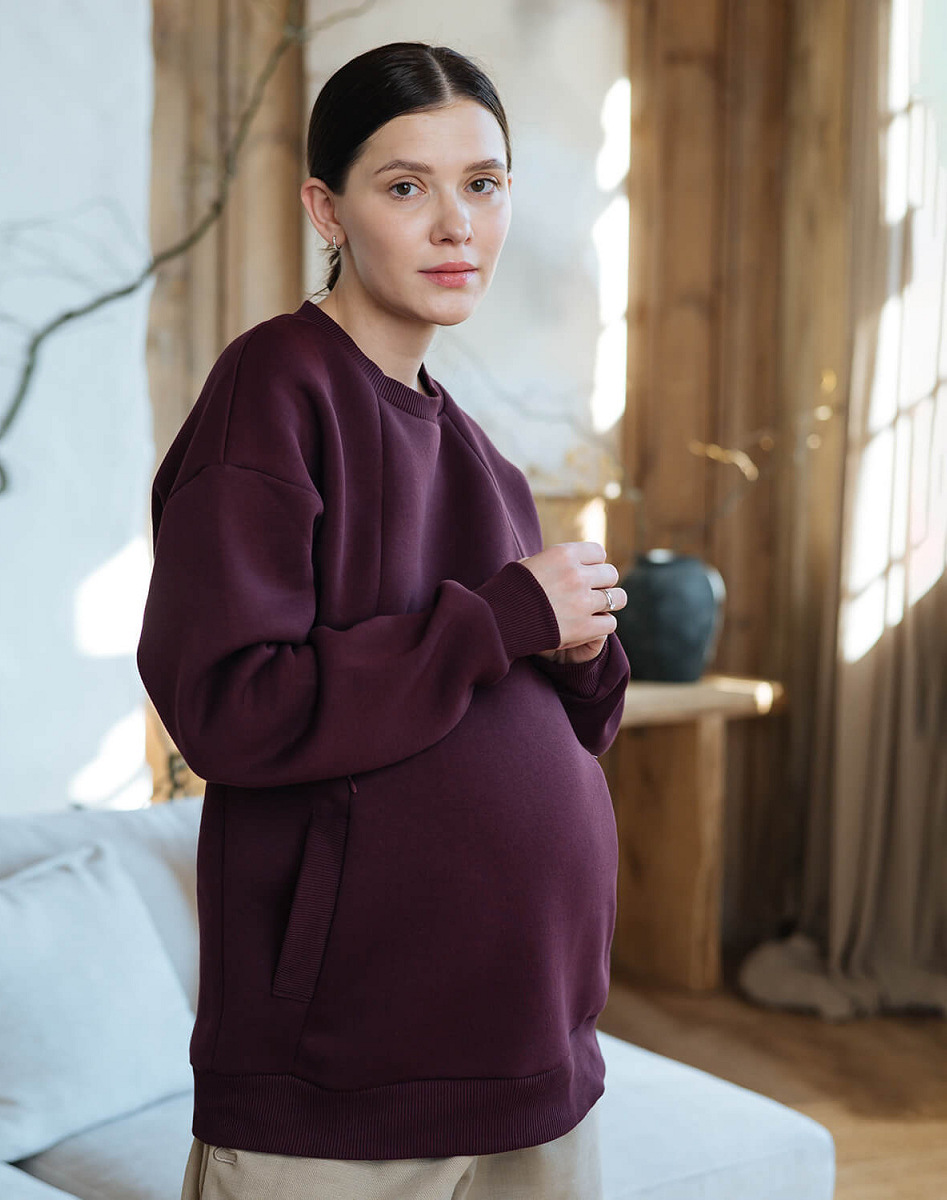 Warm maternity & nursing oversize sweatshirt