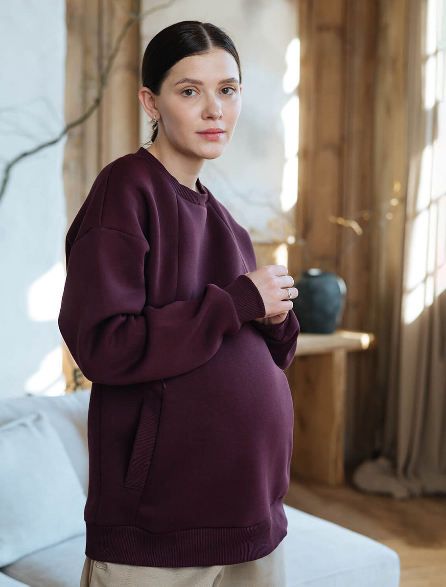 Warm maternity & nursing oversize sweatshirt