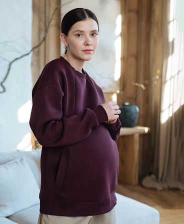 Warm maternity & nursing oversize sweatshirt