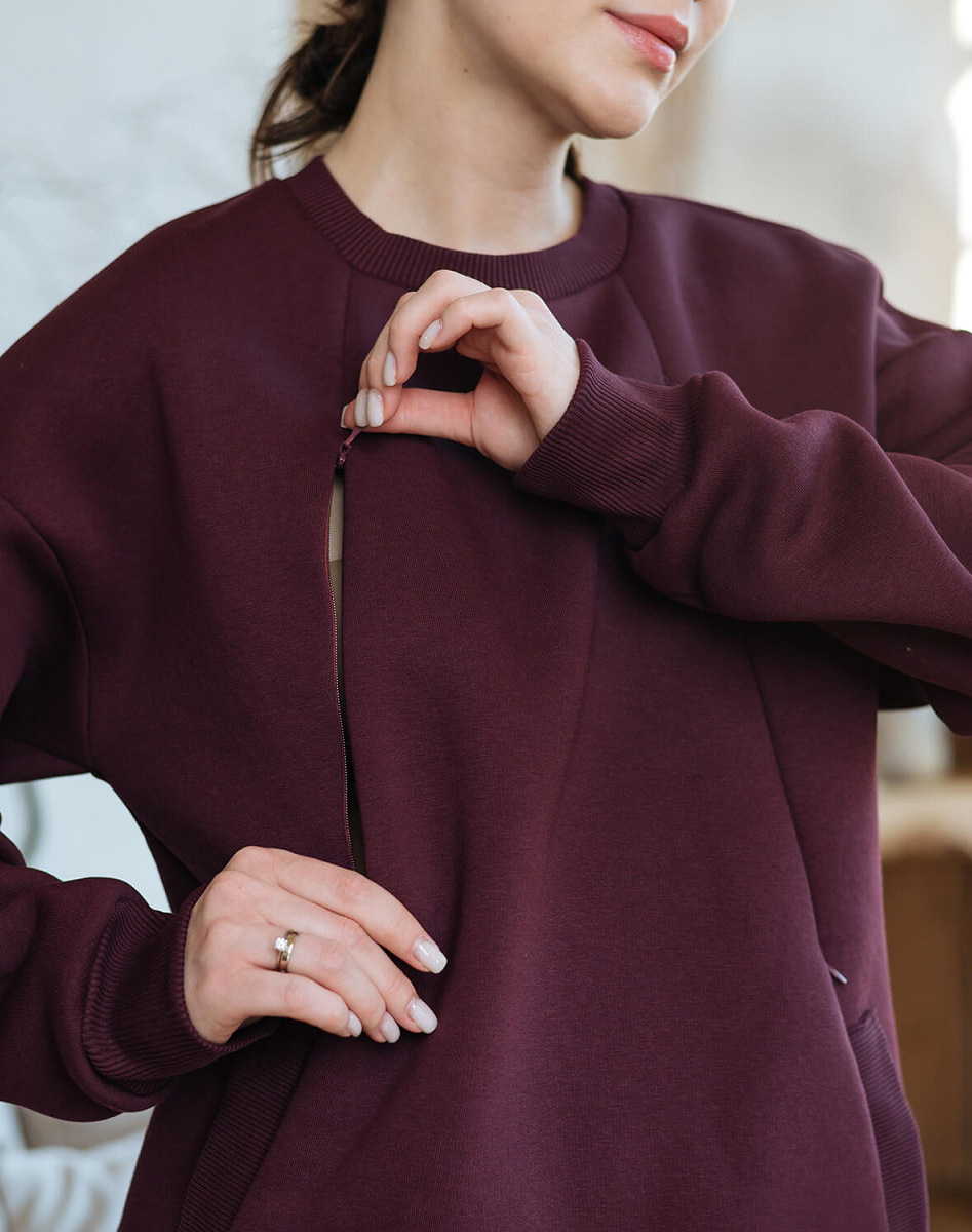 Warm maternity & nursing oversize sweatshirt