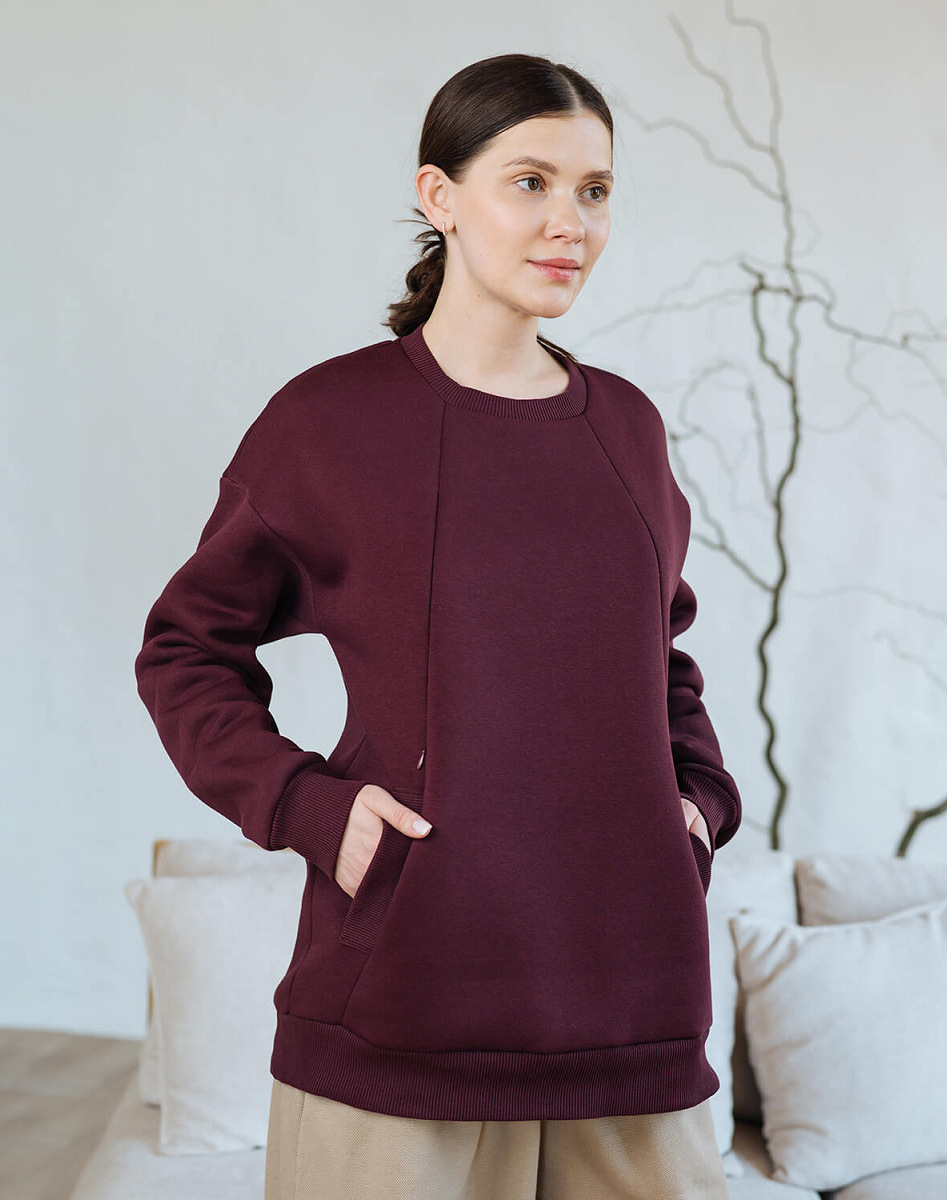 Warm maternity & nursing oversize sweatshirt