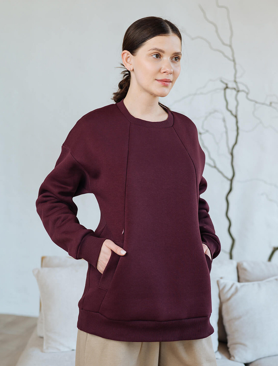 Warm maternity & nursing oversize sweatshirt