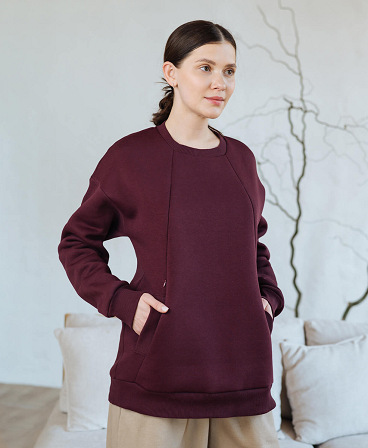 Warm maternity & nursing oversize sweatshirt