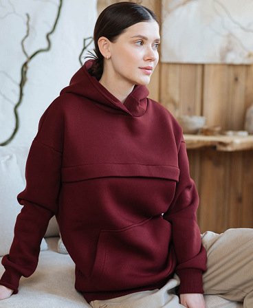 Warm maternity & nursing oversize hoodie