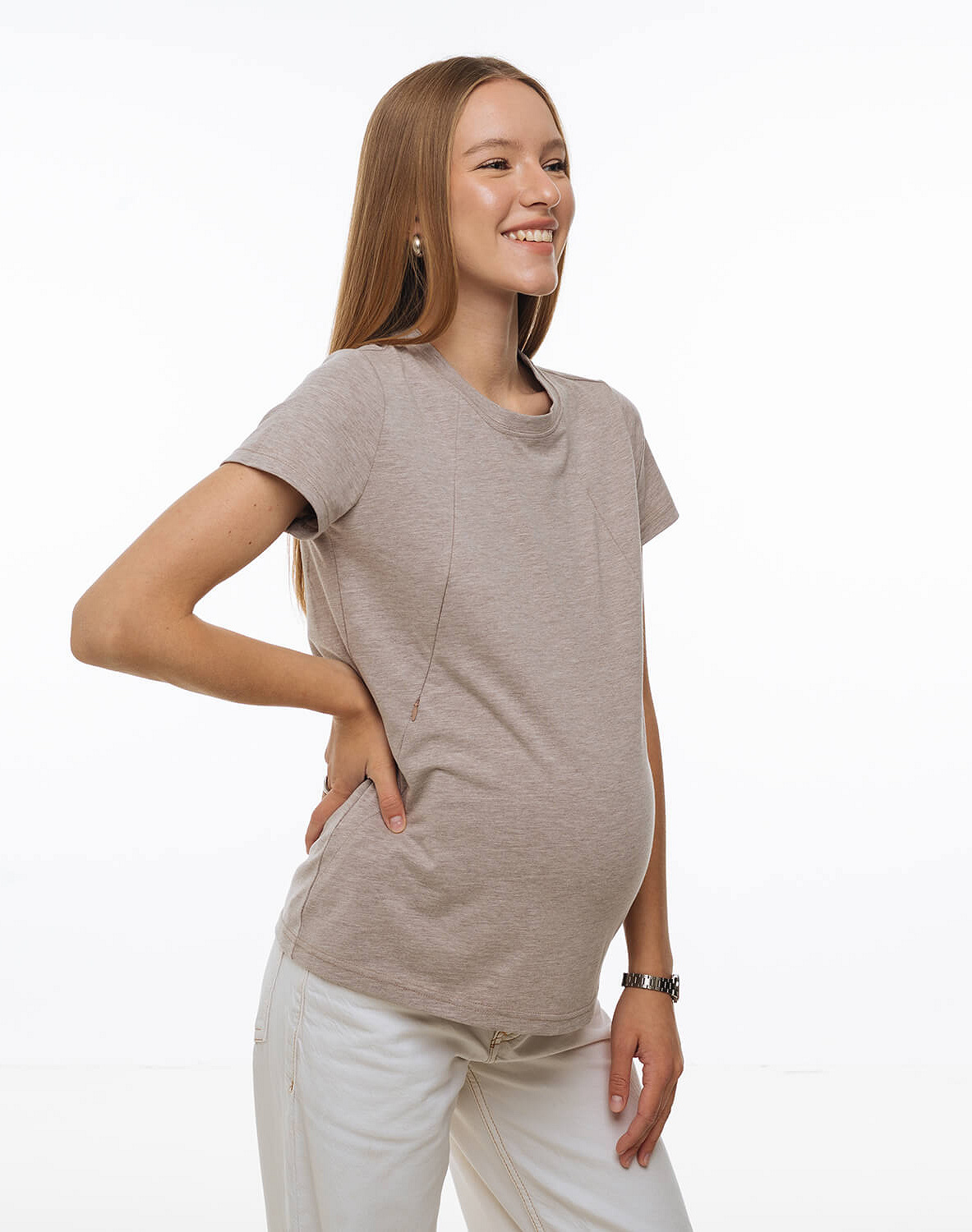 Straight fit maternity and nursing t-shirt