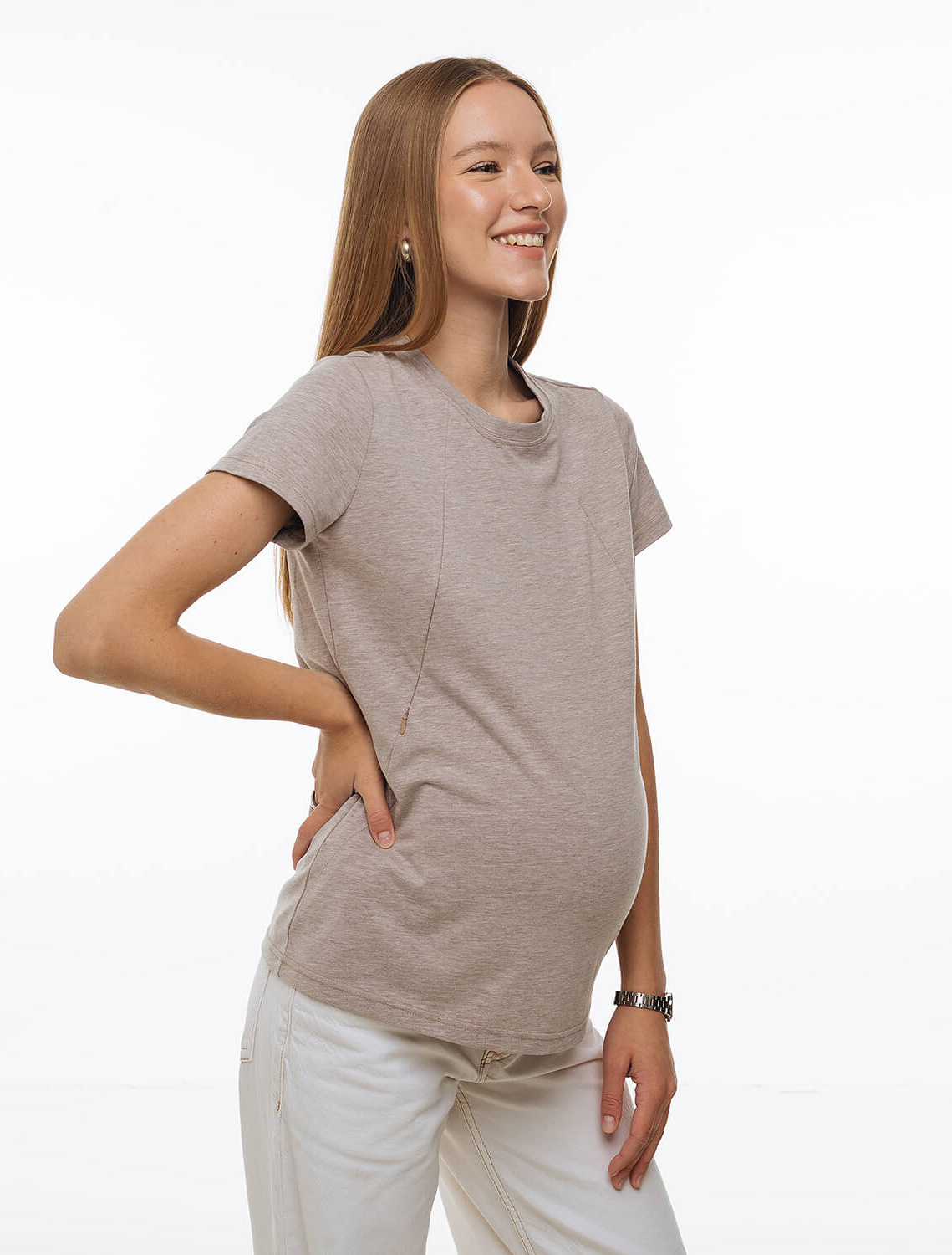 Straight fit maternity and nursing t-shirt