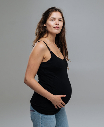 Maternity and nursing camisole top — Black