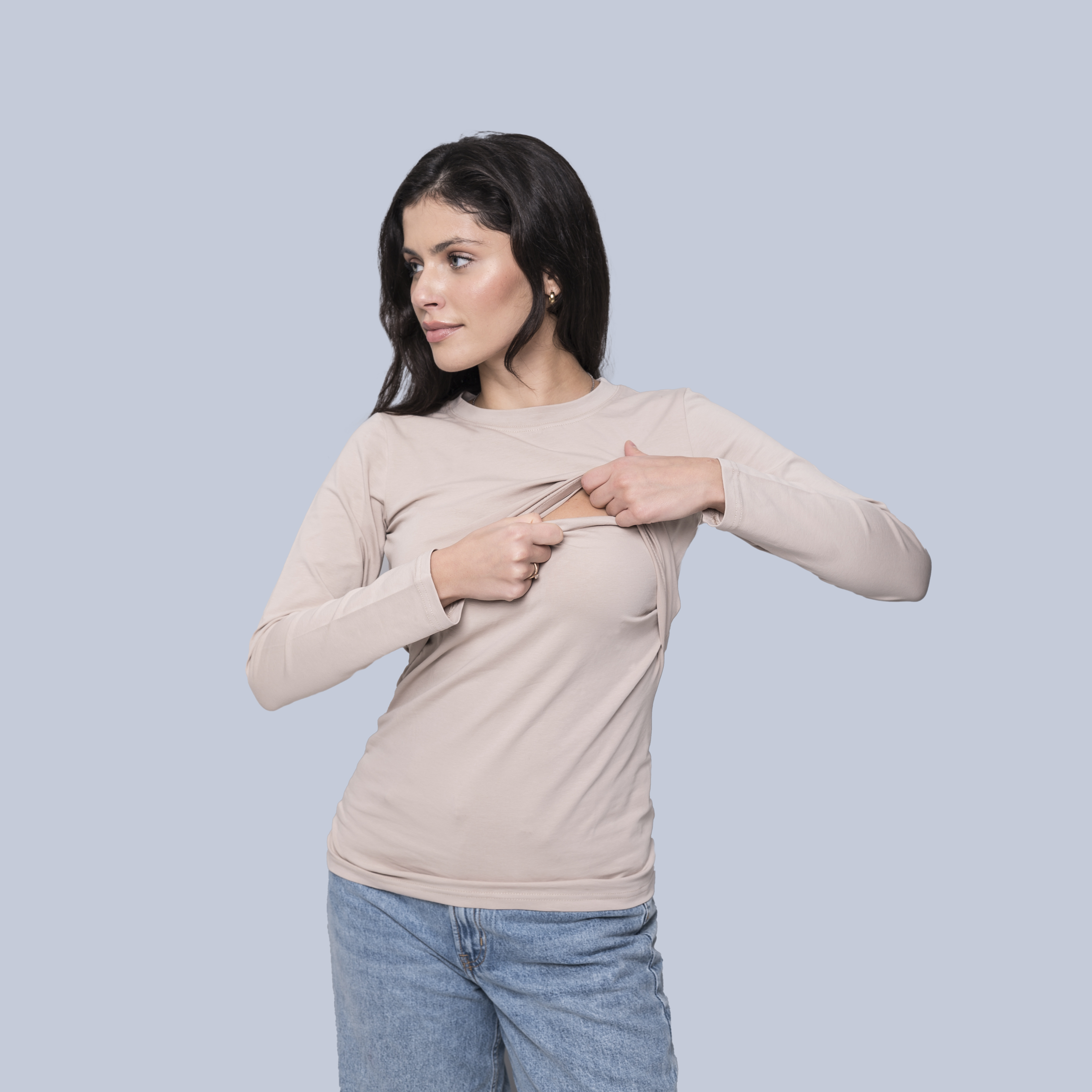Long sleeve nursing top by Love & Carry
