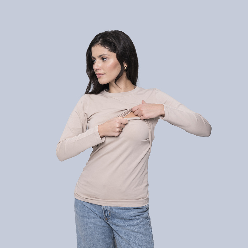 Long sleeve nursing top by Love & Carry