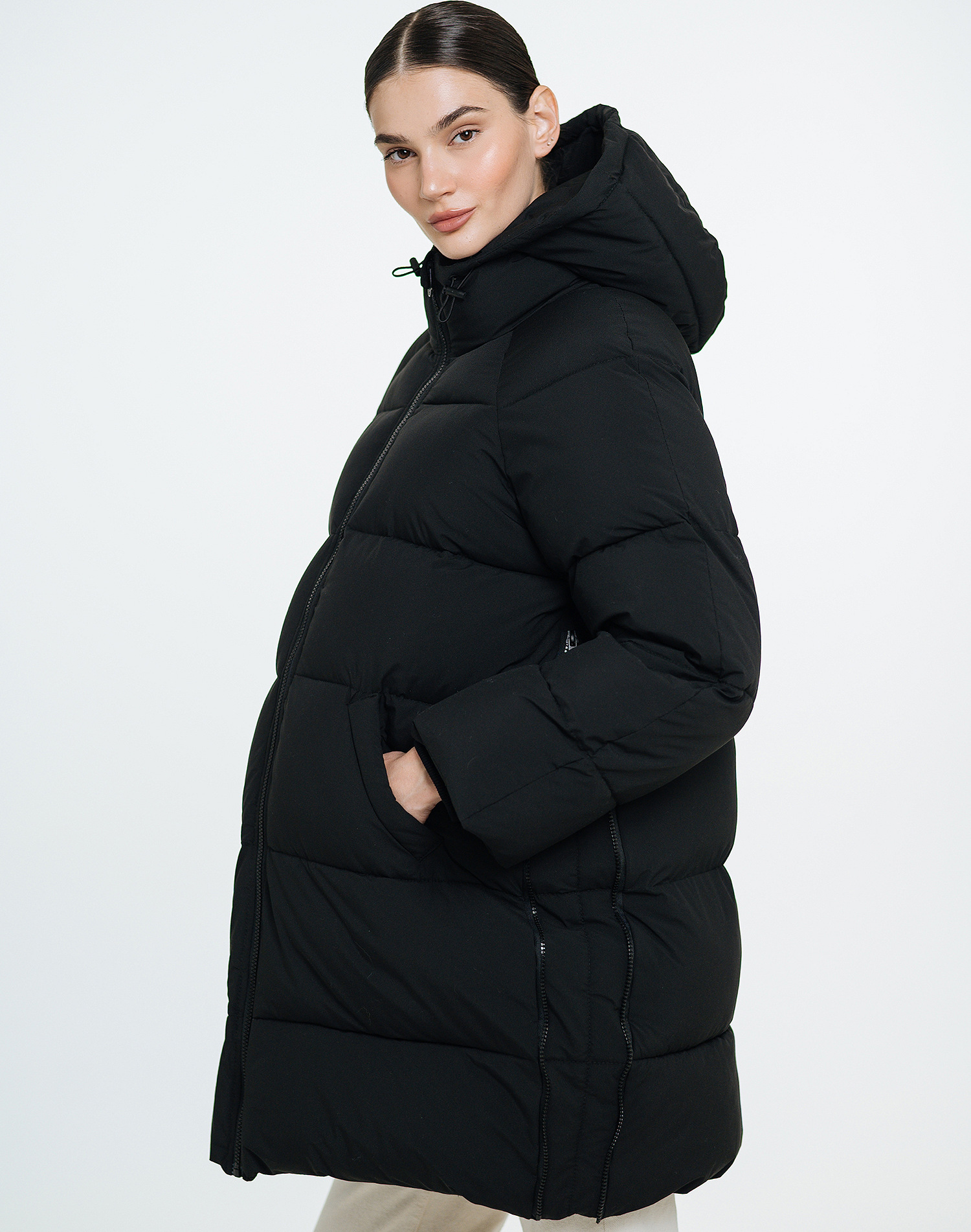 Love & Carry 3-in-1 black winter maternity and babywearing jacket