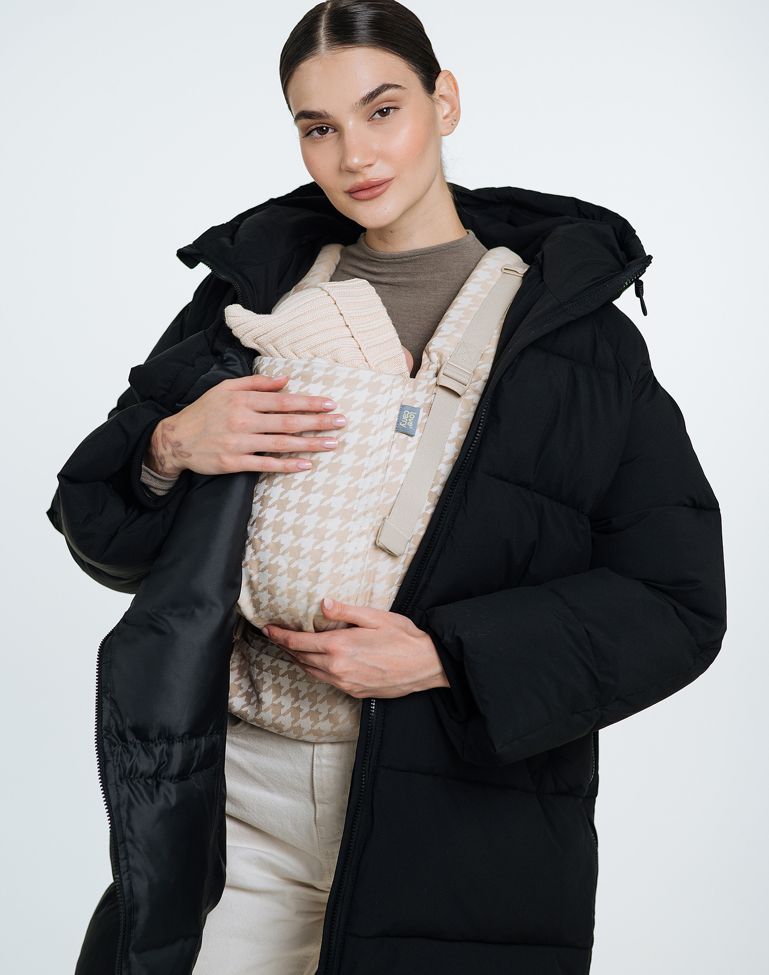 Love & Carry 3-in-1 black winter maternity and babywearing jacket