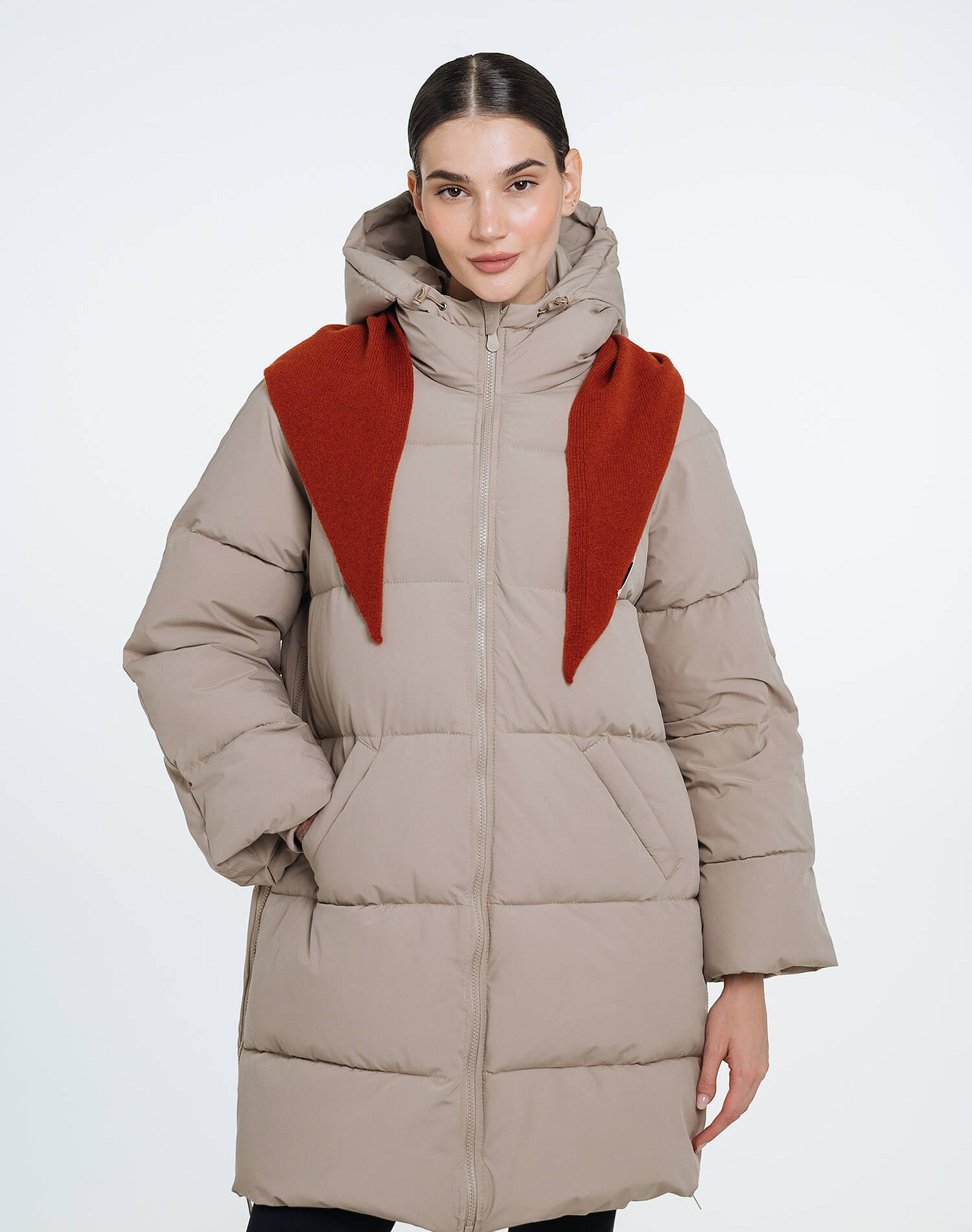 Love & Carry 3-in-1 beige winter maternity and babywearing jacket