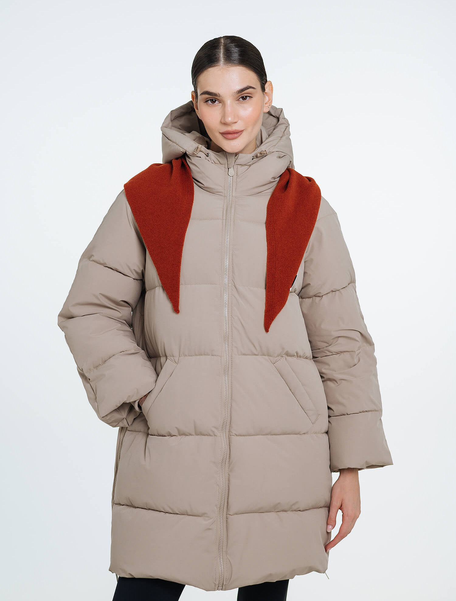 Love & Carry 3-in-1 beige winter maternity and babywearing jacket