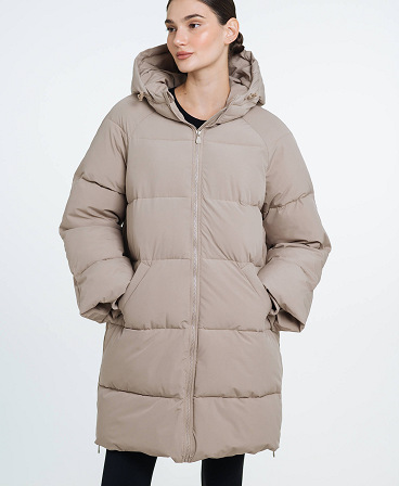 Love & Carry 3-in-1 beige winter maternity and babywearing jacket