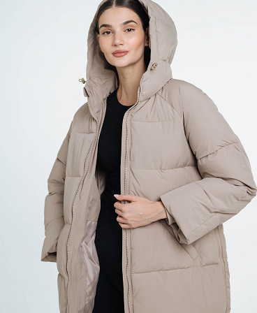 Love & Carry 3-in-1 beige winter maternity and babywearing jacket