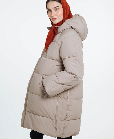 Love & Carry 3-in-1 beige winter maternity and babywearing jacket