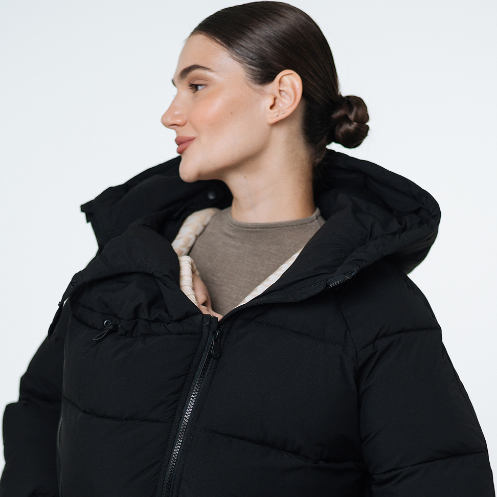 Love & Carry 3-in-1 beige winter maternity and babywearing jacket