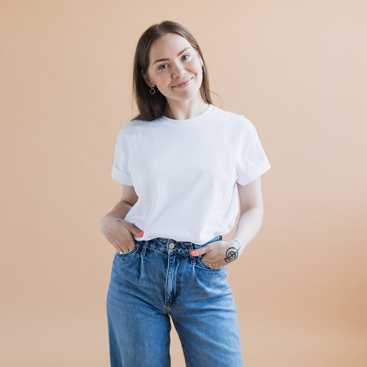 Umstands- und Still-T-Shirt in Übergröße Weiß